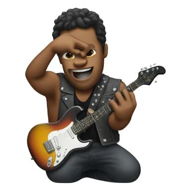 Emoji doing a rock N roll sign  sticker