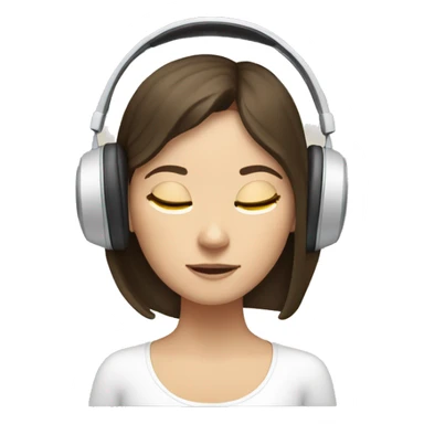 Brunette White girl, meditating with headphones on sticker