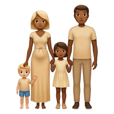 silhouette family with mom dad teenage daughter toddler son and baby.  sticker