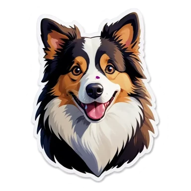 blonde border collie  sticker