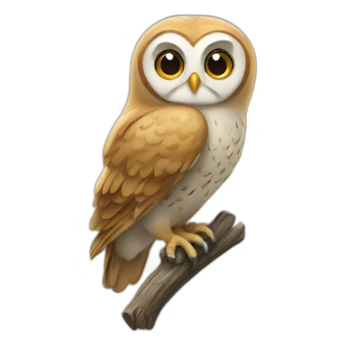 owl on perch sticker