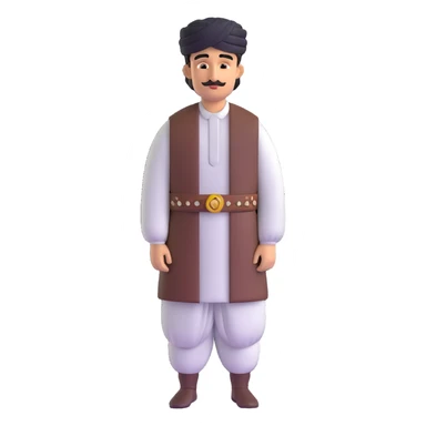 Kurdish man with traditional shal u shapik outfit sticker
