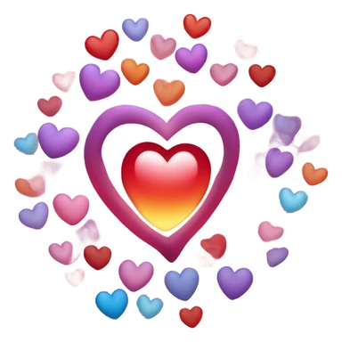 Big heart radiating smaller lighter  hearts sticker