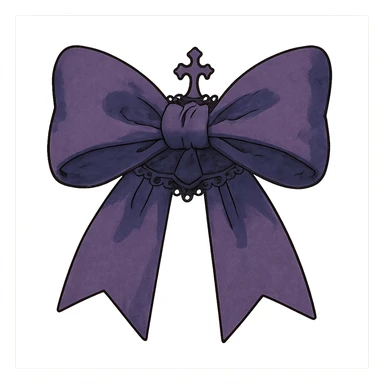 Purple gothic bow sticker