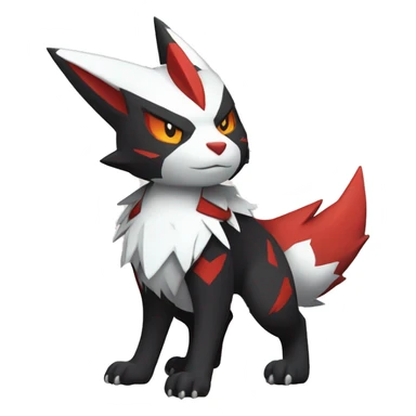 Black Cool Edgy Anthro Zangoose Litten Fakémon  with White and Red Edgy markings sticker