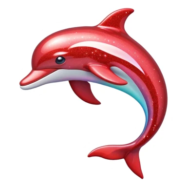 red glitter dolphin sticker