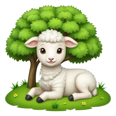 Lamb under tree sticker