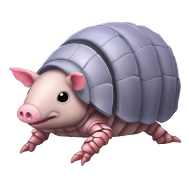 Lavender gray Pig armadillo isopod lobster fanned tail feathered tail pig armadillo darth Vader face sticker