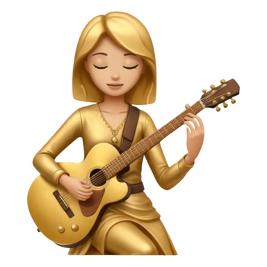 fully golden statue female guitarist sticker