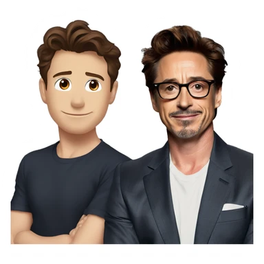 Tom holland with robert downey junior  sticker