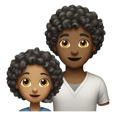 Curly girl and boy sticker