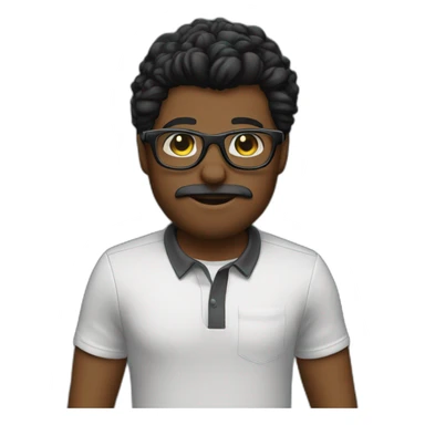 dj mixing cat hair and black glasses sticker