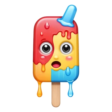 half bitten popsicle with eyes sticker