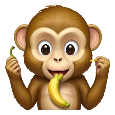 Monkey eating banana do the floss sticker