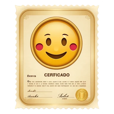 preciso de um emoji representando um certificado em papel com carimbo ou selo sticker