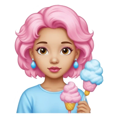 cotton candy girl earringed sticker