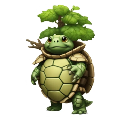Humanoid Tortle Cleric with a small tree growing off of his shell. sticker