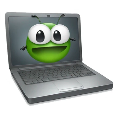 laptop with bug sticker