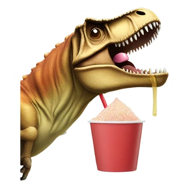 T. rex smelling sugar through a straw sticker