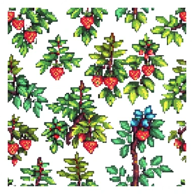 berry bush with fruits sticker