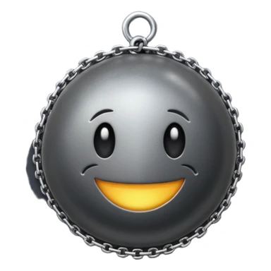 iPhone text message emoji size ball, and chain with spikes sticker