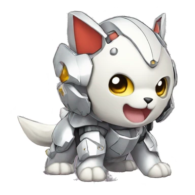cute kawaii cool edgy armored Digimon-Fakemon-animal full body sticker