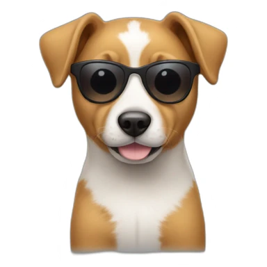A cute pup wearing sunglasses sticker