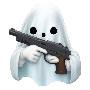 ghost with a gun sticker