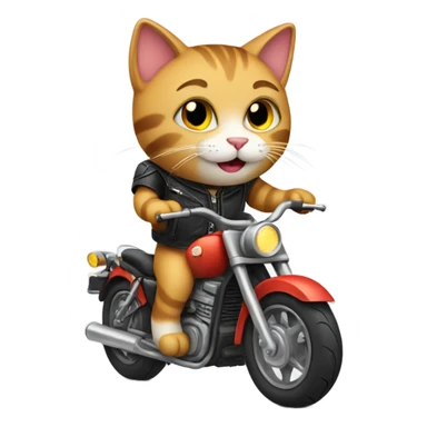 cat riding a motorcycle sticker
