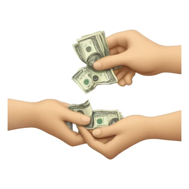 giving money from hand to hand sticker