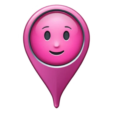 A dark pink location pin  sticker