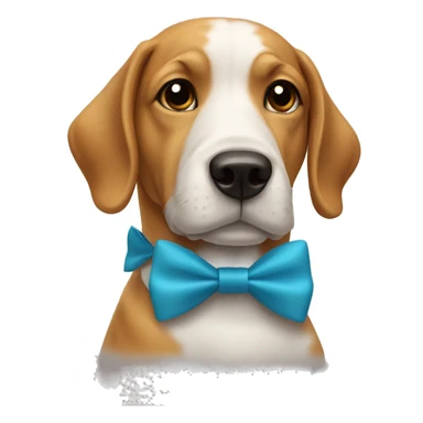 Dog wearing a bow tie sticker