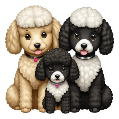 1 poodle blanca y 2 poodle negras sticker