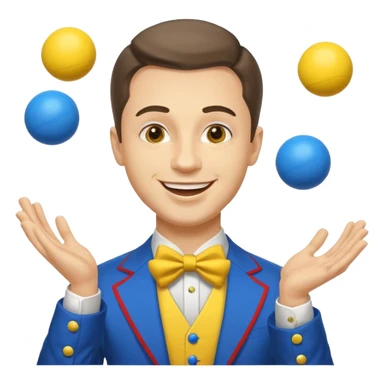 circus juggler zelensky juggling two balls blue and yellow sticker