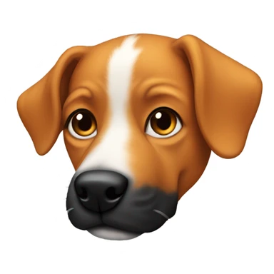 Ginger dog with up ears and black muzzle sticker