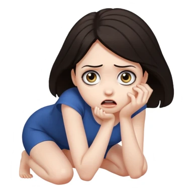 frightened woman crouching sticker