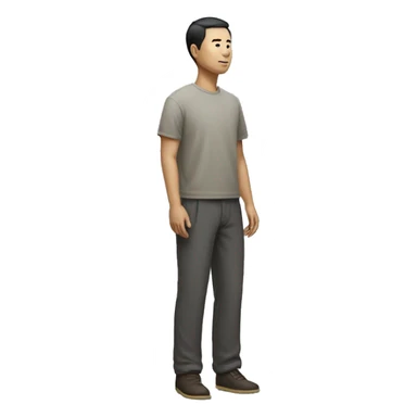 Man Standing sideway Chinese sticker