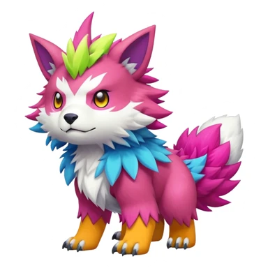 Colorful kawaii cool edgy Digimon-Fakemon-animal full body sticker
