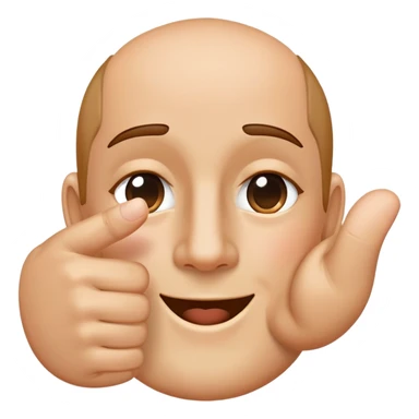 voglio che ci sia una faccia in cui la mano con il pollice sinistro  alzato e le altre dita della mano sinistra coprano orizzontalmente gli occhi e la mano destra distanziata dalla faccia fa il simbolo della L con l'indice verso l'alto e il pollice verso sinistra sticker