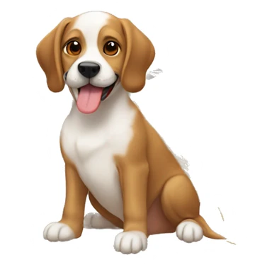 dog with cristhmas hay sticker