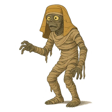 ghibli style Egyptian mummy in ancient Egypt sticker