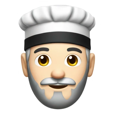 Chef with a gray beard, pale skin and a black baseball hat rolling sushi sticker