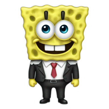 spongebob with a suit sticker