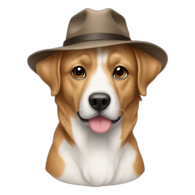Chien avec un chapeau sticker