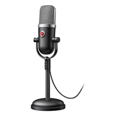 cardioid podcast microphone, with its base sticker