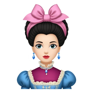 marie Antoinette fashion dark haired woman sticker