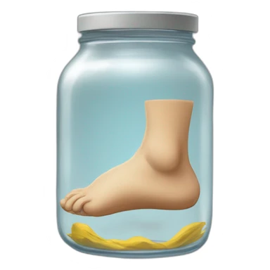 an empty transparent jar on the floor between two human feet,-inside,-in-the-jar,-unsafe,safe sticker