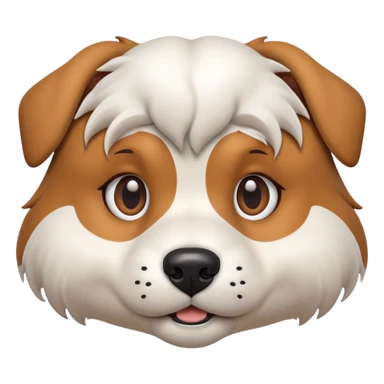 generate realistic detailed dog face in 3d style sticker