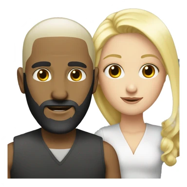 Blonde girl with bald white man with dark beard  sticker