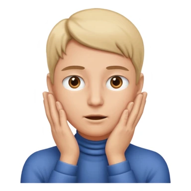 Face hands around throat eye twitch  sticker